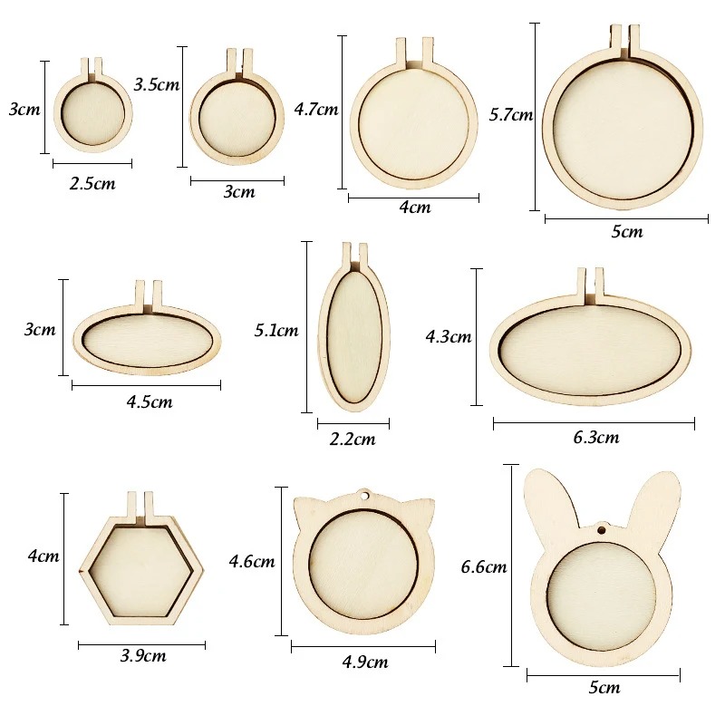1/3/5pcs Wood Embroidery Hoop  - đánh giá và giá Wood Ring Blank