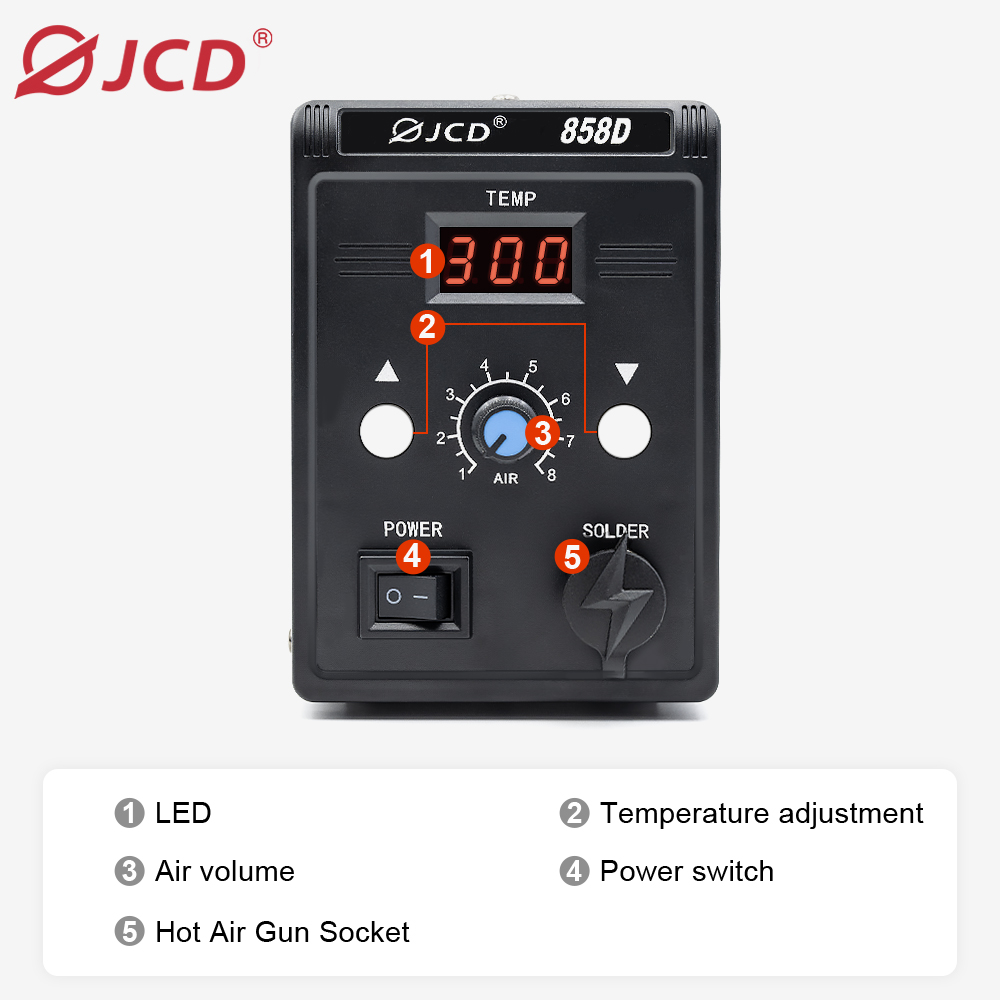 JCD Hot Air Gun 858D 700W BGA  - đánh giá và giá Heat Gun Small